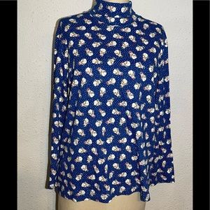 Aileen Christmas women’s turtleneck long sleeve blouse size large